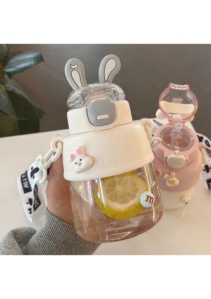 Kids Outdoor Portatif Plastik Su Şişesi 700ML Pipetli ve Taşıyıcılı (Yurt Dışından)