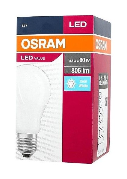 Osram 8,5W LED Value A 60 6400K