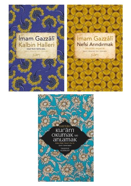 Imam Gazzali 3 Kitap Set / Kalbin Halleri - Nefsi Arındırmak - Kur'anı Okuma ve Anlamak