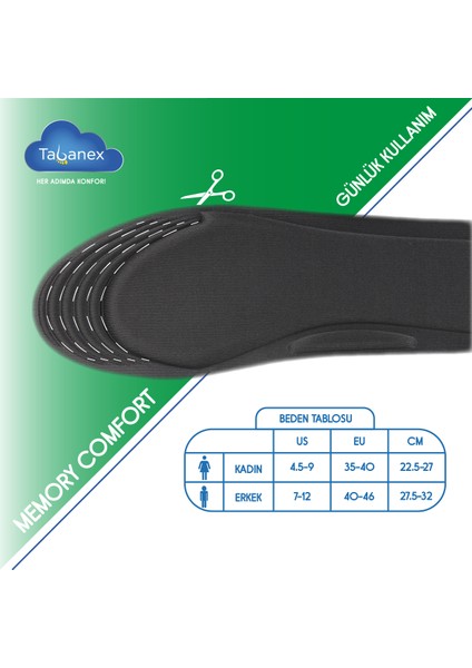 Memory Comfort Tabanlık - Erkek 40-46