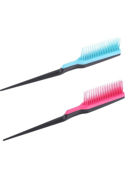 Paket 2 Saç Alay Fırçaları Üç Katlı Taraklar Saç Şekillendirme Araçları Kiti (Mavi/gül Kırmızı) (Yurt Dışından)
