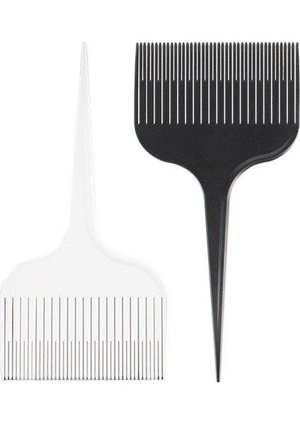 2x Abs Plastik Pro Saç Kesikme Vurgulama Tarak Trail Tapı Boya Tarak Siyah - Beyaz (Yurt Dışından)