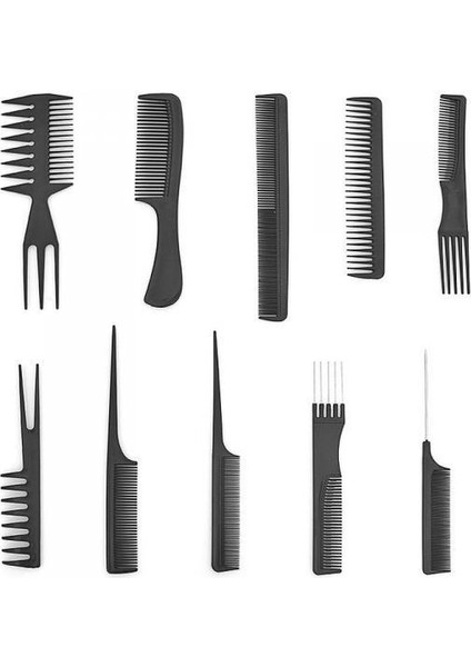 2x 10PCS Salon Saç Şekillendirme Kuaför Plastik Berberler Fırça Kiti Tarak Seti (Yurt Dışından)