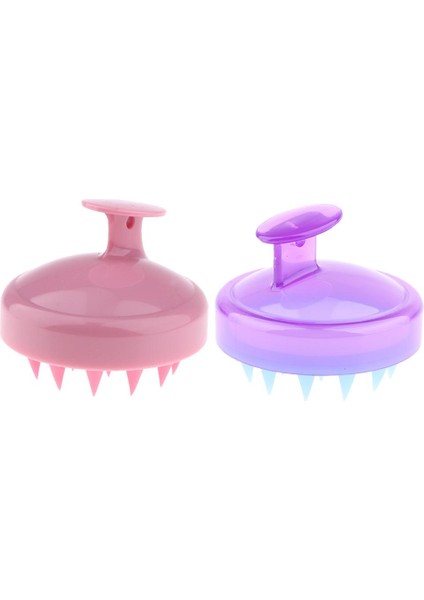 2pcs Silikon Saç Kafa Masajcıları Şampuan Fırça Baş Masajı Çocuklar Yetişkin (Yurt Dışından)
