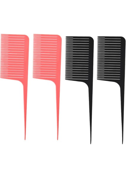 4pcs Dokuma Vurgulama Folyo Saç Tarağı Vurgu Siyah - Pembe (Yurt Dışından)