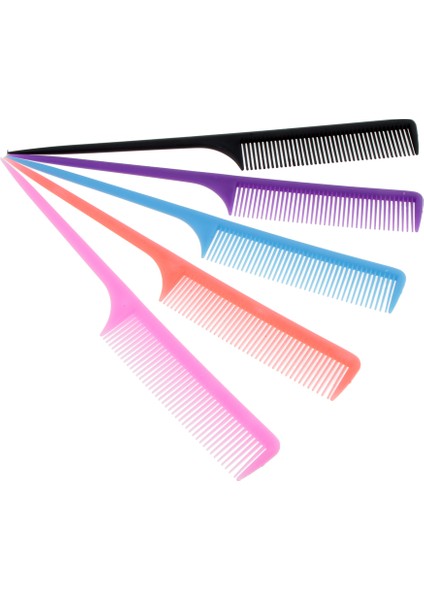 9 "ince Diş Rattail Pimi Antistatik Kuaförlük Saç Modeli Kuyruk Tarak 5/set (Yurt Dışından)