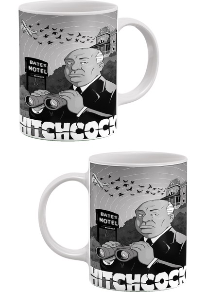 Alfred Hitchcock Baskılı Porselen Kupa