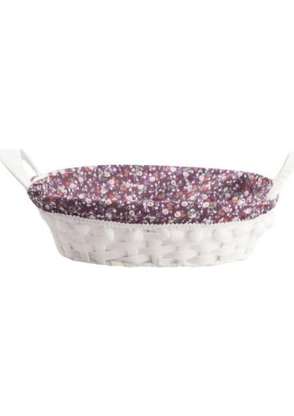 Beyaz Mor Pvc Örgü Sepet 27X20CM