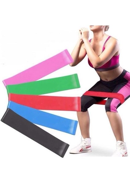 Aerobik Bant 5 Li Pilates Yoga Bandı