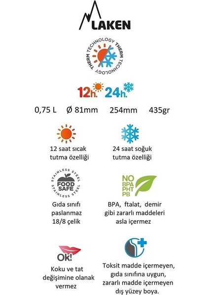 Steel Thermo Lıquıds Flask 0,75L - Metal fiyatları