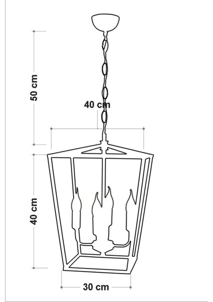 Cage Sarı Metal Gövde Rustik Tasarım Lüx Avize