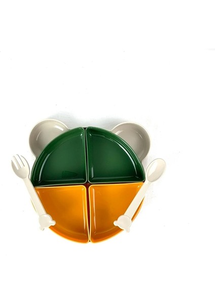 Çatal Kaşık Hediyeli Bebek Mama Yemek Tabağı