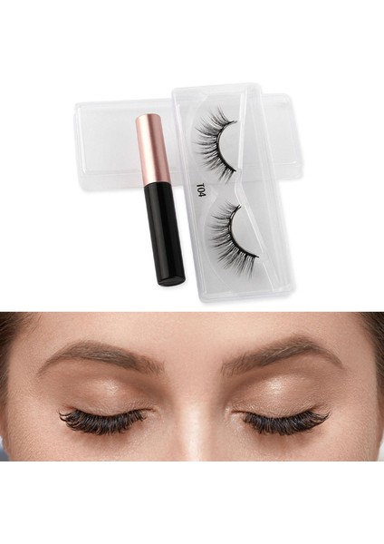 Eyeliner Manyetik Kirpikler Doğal Görünüm Black T04 Için Kullanımlık Lashes (Yurt Dışından)