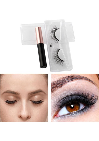 Eyeliner Manyetik Kirpikler Doğal Görünüm Black T04 Için Kullanımlık Lashes (Yurt Dışından)