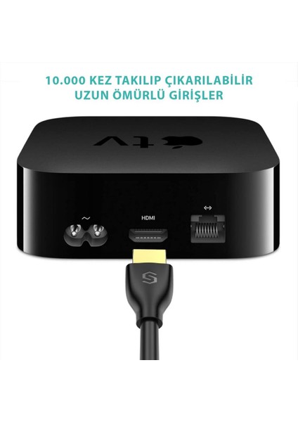 Syncwire 4K Altın Uçlu Ultra Hdtv 4K 60FPS 18GBPS HDMI Kablo 1.5mt