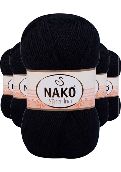 5 Adet Süper İnci El Örgü İpi 100 gr Lacivert 3088