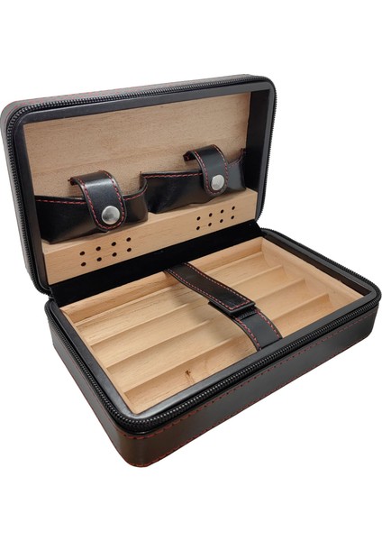 Siyah Hasır Desen Deri Seyahat Humidoru KB92SY fiyatları