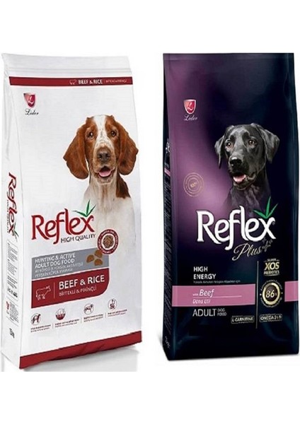 Reflex Biftekli Hıgh Energy Yetişkin Köpek Maması + Reflex Plus Biftekli Hıgh Energy Yetişkin Köpek Maması 2 x 3 kg