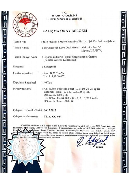 Sıvı Gübre 20 Litre Bakanlık Onaylı modelleri