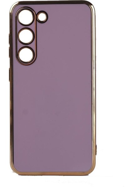 Galaxy S23 Plus Kılıf Kamera Korumalı Altın Kenar Tasarım Silikon modelleri