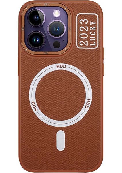Apple iPhone 13 Pro Max Kılıf Wireless Tacsafe Granada Ultra Koruma Sert Kapak Kahverengi
