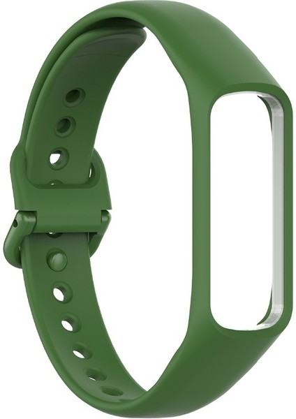 Samsung Galaxy Fit E R375 Kordon Mat Klasik Silikon HS08 Koyu Yeşil