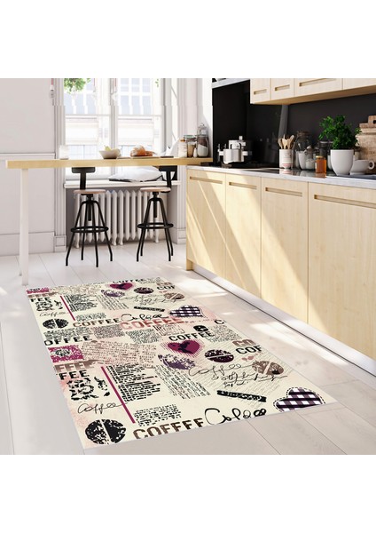 Dijital Baskı Yıkanabilir Kaymaz Taban Mutfak Halısı RVG2079