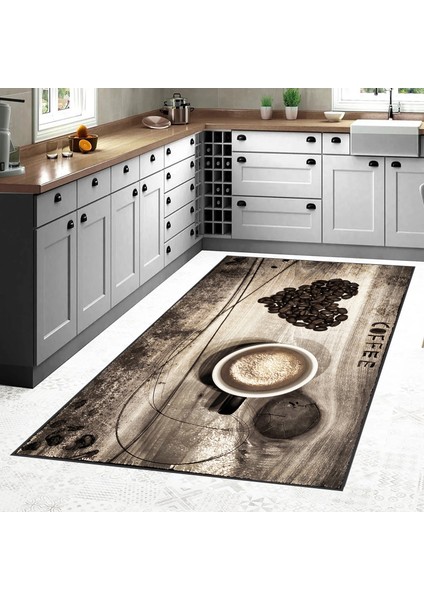 Dijital Baskı Yıkanabilir Kaymaz Taban Mutfak Halısı RVG2090-SM112