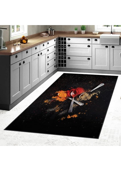 Dijital Baskı Yıkanabilir Kaymaz Taban Mutfak Halısı RVG2086-SD129