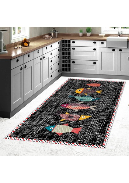 Dijital Baskı Yıkanabilir Kaymaz Taban Mutfak Halısı RVG2110-SM202