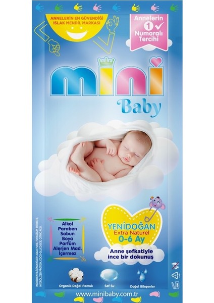 Yenidoğan (0-6 Ay) Islak Mendil 25'li x 2 Paket =50 Adet