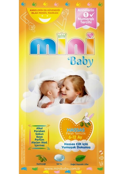 Hassa (6-12 Ay) Islak Mendil 25'li x 2 Paket = 50 Adet