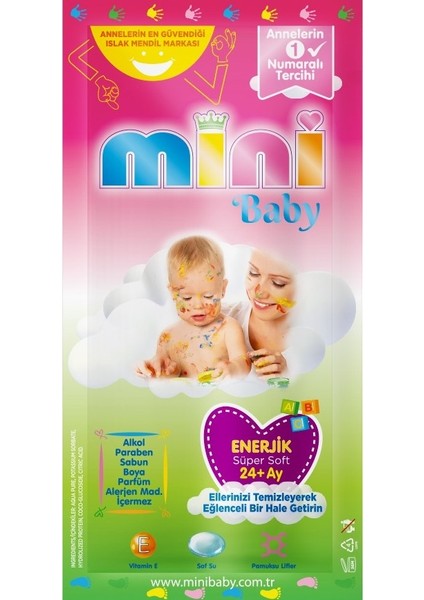 Enerjik (24+Ay) Islak Mendil 25'li x 3 Paket = 75 Adet