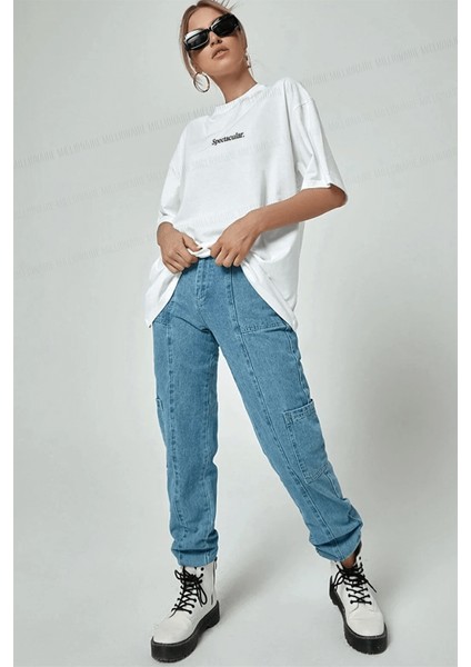 Spectacular Beyaz Oversize Salas Boyfriend Kadın T-Shirt modelleri