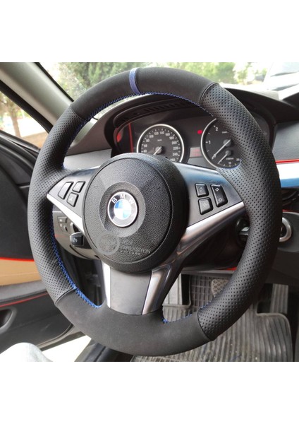 Bmw E60 Kasa Araca Özel Direksiyon Kılıfı 3m Yüzüklü Nubuk Noktalı fiyatları