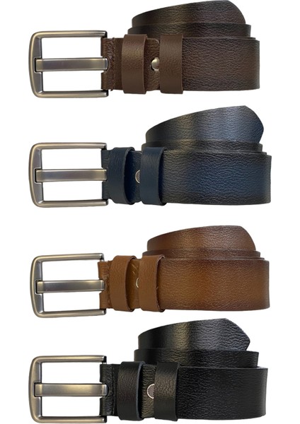 Deri, Efsane Füme Geniş Dilli; 4'lü Set Kemer 4 cm modelleri
