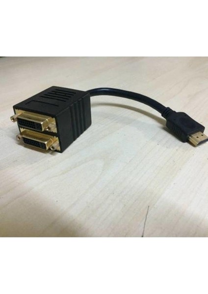HDMI To 2x DVI Çevirici HDMI Erkek To 2x DVI Dişi
