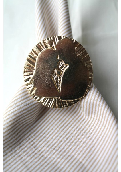 6 Adet Gold Valentine Yuvarlak Metal Peçete Halkası - Napkin Ring fiyatları