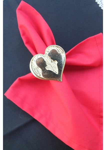 6 Adet Gold Valentine Yuvarlak Metal Peçete Halkası - Napkin Ring modelleri