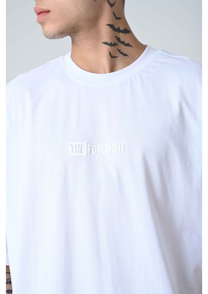 Erkek Yazı Kabartma Baskılı Kısa Kollu Oversize Basic T-Shirt fiyatları