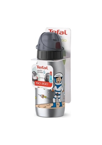 K3180112 ISO2GO Astronot Temalı Sızdırmaz Matara [ Gri ]