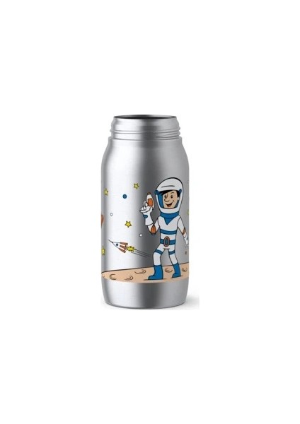 K3180112 ISO2GO Astronot Temalı Sızdırmaz Matara [ Gri ]