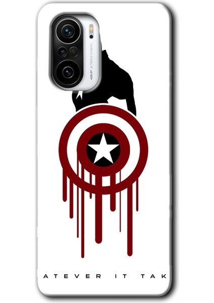 Xiaomi Redmi K40 Kılıf Hd Desen Baskılı Arka Kapak - Captain Amerika