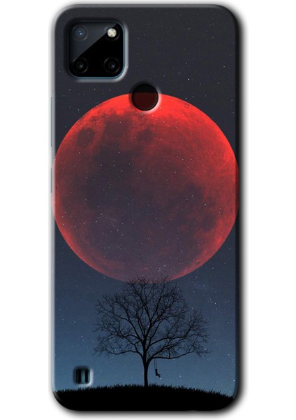 Realme C21 Kılıf Hd Desen Baskılı Arka Kapak - Kanlı Ay