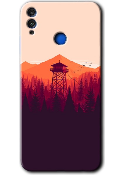 Honor 8c Kılıf Hd Desen Baskılı Arka Kapak - Gözlem Kulesi
