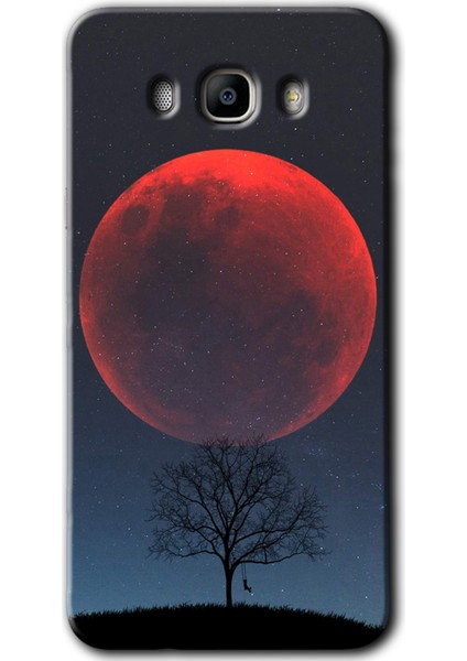 Samsung Galaxy J7 2016 Kılıf Hd Desen Baskılı Arka Kapak - Kanlı Ay