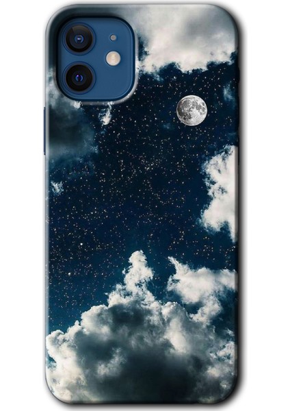 Apple iPhone 12 Mini Kılıf Hd Desen Baskılı Arka Kapak - Gece Gökyüzü