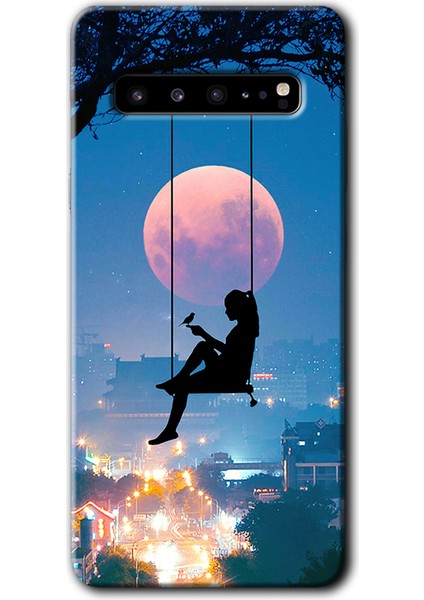 Samsung Galaxy S10 Plus Kılıf Hd Desen Baskılı Arka Kapak - Yalnız Kadın