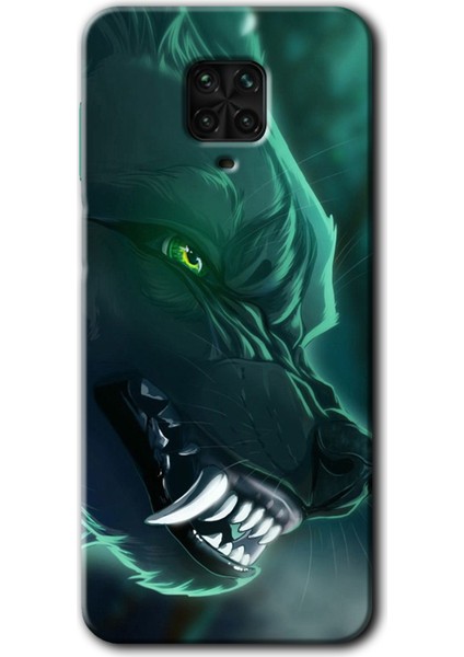 Xiaomi Redmi Note 9s Kılıf Hd Desen Baskılı Arka Kapak - Yeşil Kurt