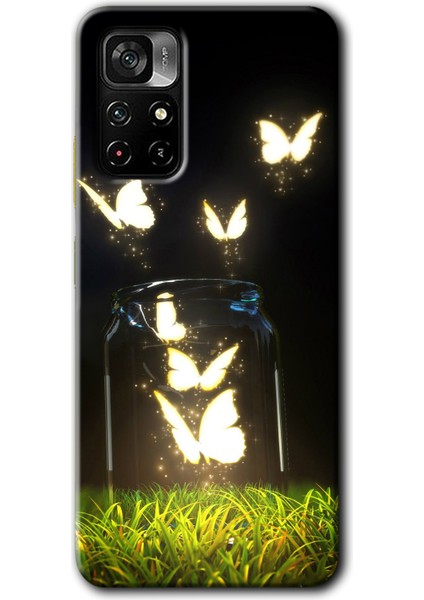 Poco M4 Pro 5g Kılıf Hd Desen Baskılı Arka Kapak - Işıklı Kelebekler
